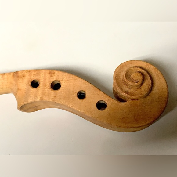 Vintage Artisan Luthier Crafted Hardwood Violin Fiddle Neck Head Raw - Picture 9 of 12